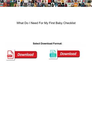 What Do I Need for My First Baby Checklist