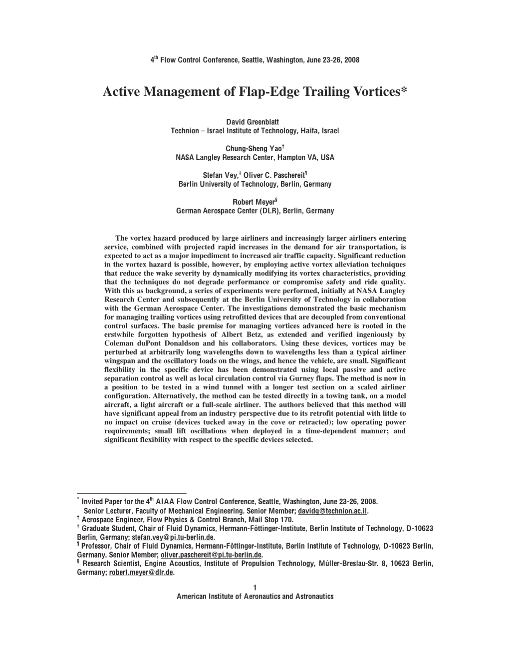 Active Management of Flap-Edge Trailing Vortices*