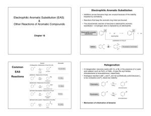 Electrophilic Aromatic Substitution (EAS) & Other Reactions Of