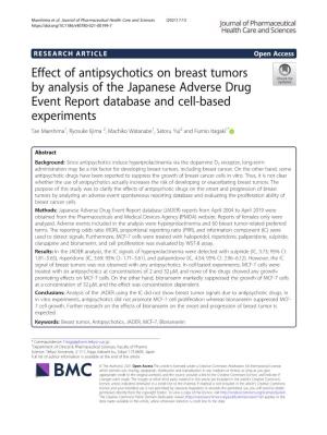 Effect of Antipsychotics on Breast Tumors by Analysis of the Japanese