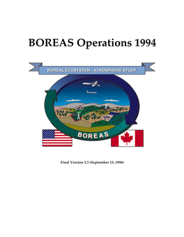 BOREAS Operations for 1994