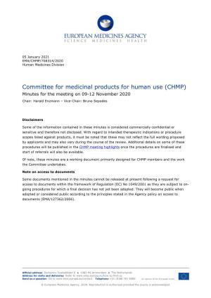Minutes of the CHMP Meeting 9-12 November 2020