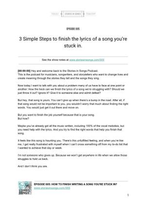 3 Simple Steps to Finish the Lyrics of a Song You're