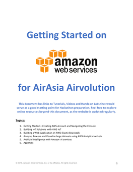 Getting Started on for Airasia Airvolution
