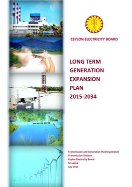 CEB Long Term Generating Expansion Plan 2015-2034