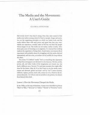 The Media and the Movement: a User's Guide