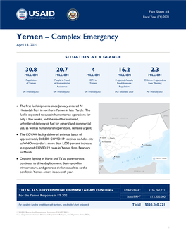 Yemen – Complex Emergency April 13, 2021