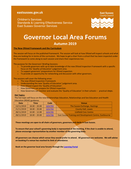 GCS Local Area Forum Papers Autumn 2019
