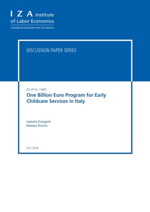 One Billion Euro Program for Early Childcare Services in Italy