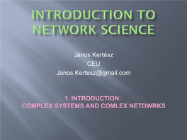 Fundamental Ideas of Network Science