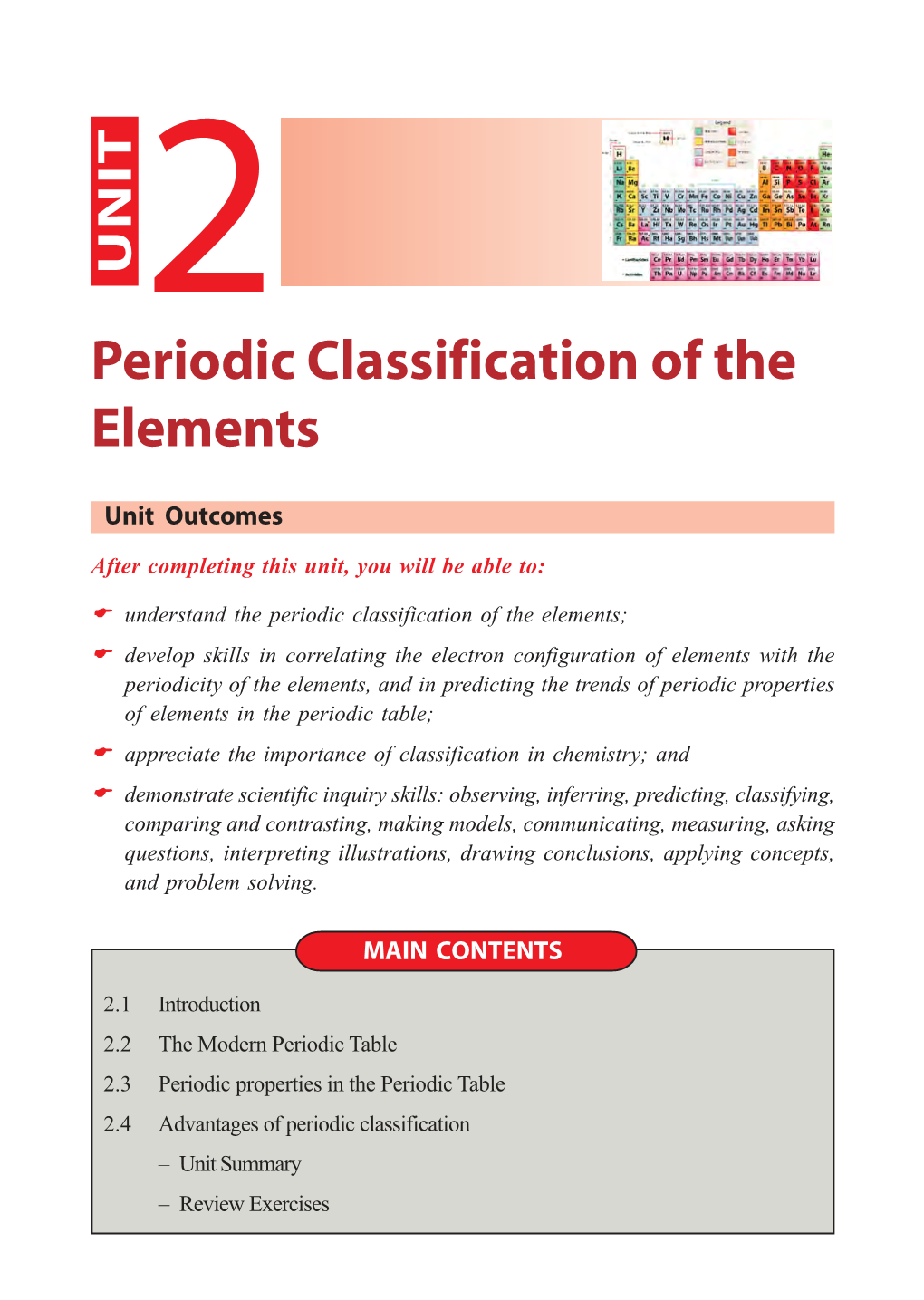 Periodic Classification of the Elements