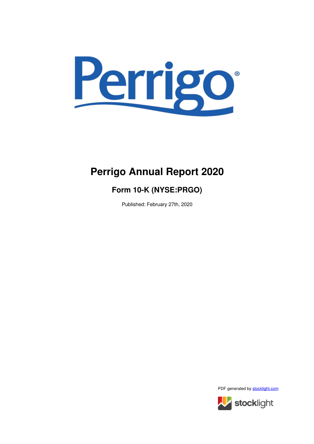 Perrigo Annual Report 2020