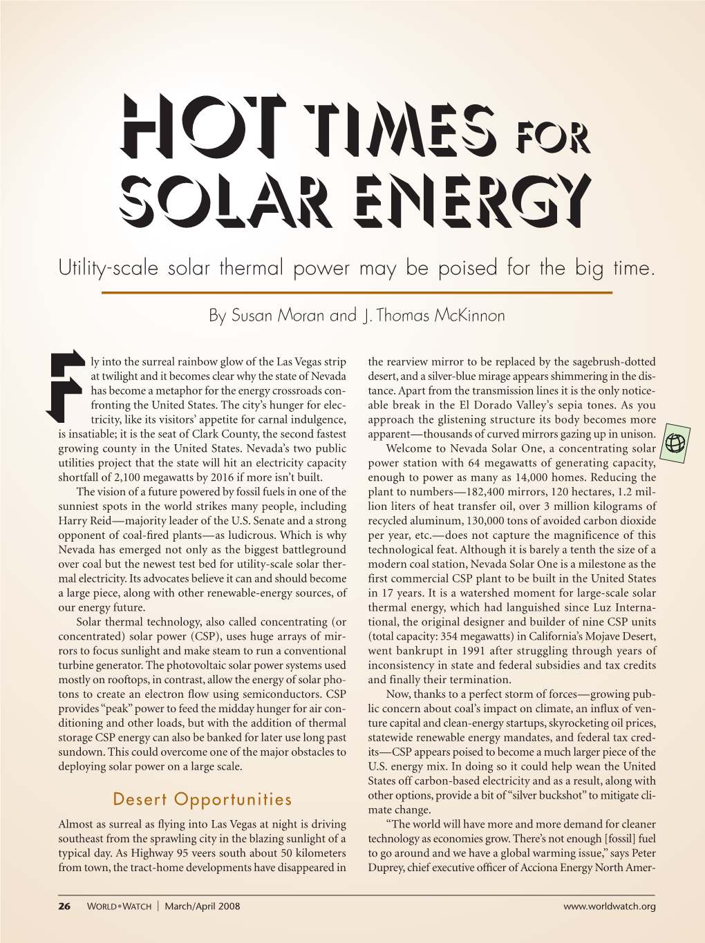 Hot Times for Solar Energy