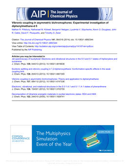 Vibronic Coupling in Asymmetric Bichromophores: Experimental Investigation of Diphenylmethane-D 5 Nathan R