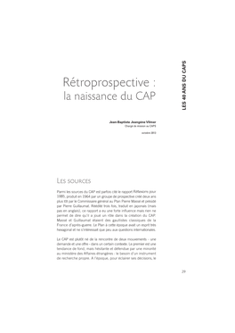 La Naissance Du CAP
