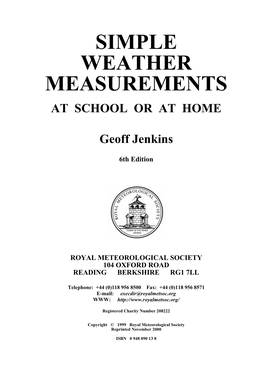Simple Weather Measurements at School Or at Home