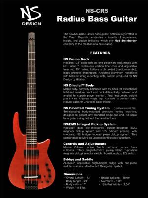 NEW NS Radius “RAD” Bass Guitar by Ned Steinberger