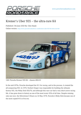 Kremer's Uber 935 – the Ultra-Rare K4
