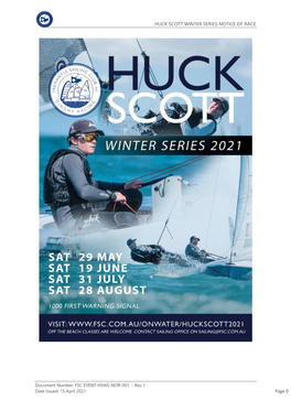 Huck Scott Winter Series Notice of Race