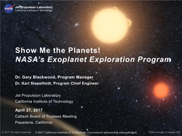 Show Me the Planets! NASA's Exoplanet Exploration Program