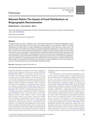 The Impact of Fossil Distributions on Biogeographic Reconstruction