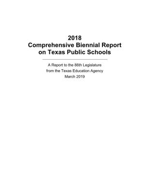 2018 Comprehensive Biennial Report on Texas Public Schools