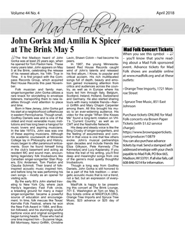 John Gorka and Amilia K Spicer