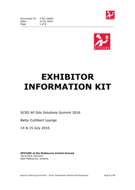 Exhibitor Information Kit