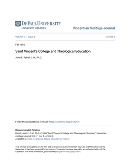Saint Vincent's College and Theological Education
