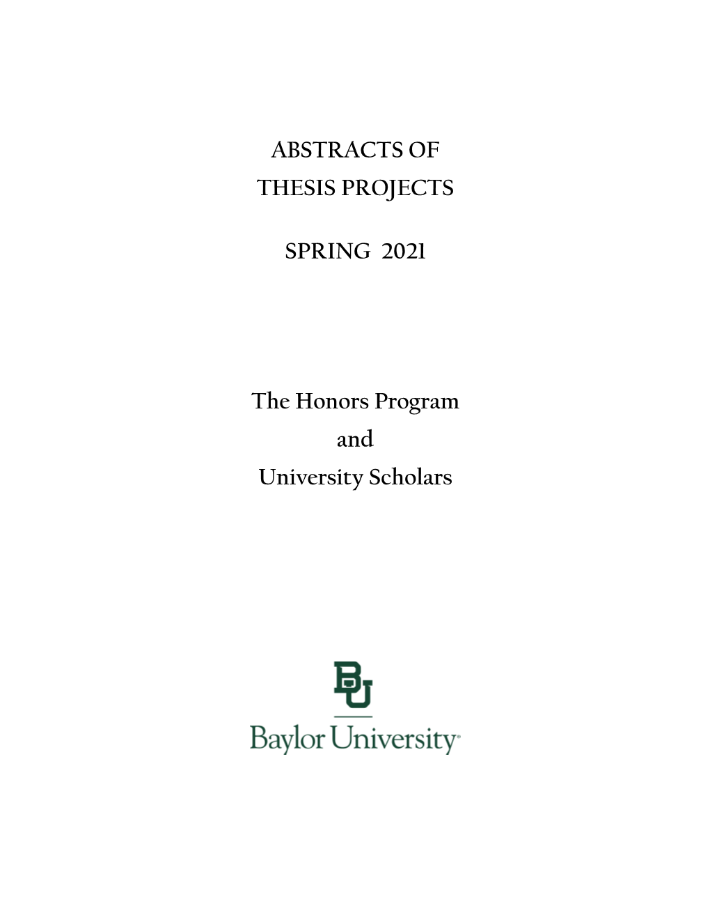 2021 Honors Thesis Abstracts
