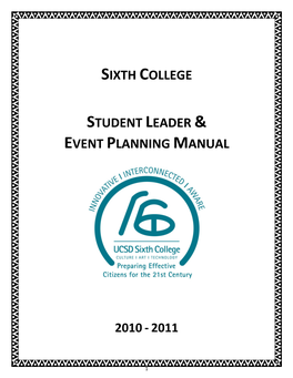 Sixth College Student Leader & Event Planning Manual