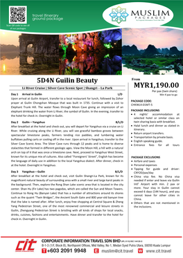 5D4N Guilin Beauty From