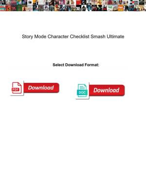 Story Mode Character Checklist Smash Ultimate