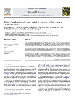 Effects of Day Length on Flowering and Yield Production of Salicornia And