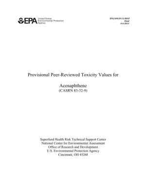 Provisional Peer-Reviewed Toxicity Values For