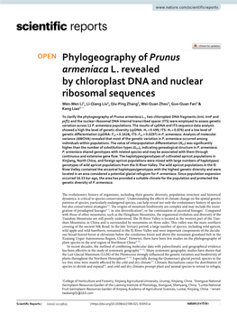 Phylogeography of Prunus Armeniaca L. Revealed by Chloroplast DNA And