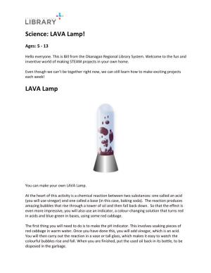 Science: LAVA Lamp!
