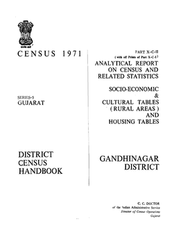 District Census Handbook, Gandhinagar, Part X-C-II, Series-5
