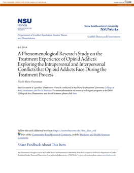 A Phenomenological Research Study on the Treatment