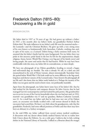 Frederick Dalton (1815–80): Uncovering a Life in Gold