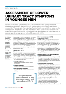 Assessment of Lower Urinary Tract Symptoms in Younger Men