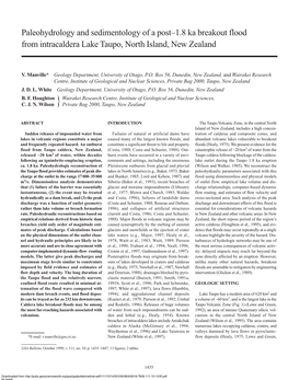 Paleohydrology and Sedimentology of a Post–1.8 Ka Breakout Flood from Intracaldera Lake Taupo, North Island, New Zealand