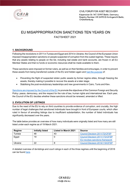 Eu Misappropriation Sanctions Ten Years on Factsheet 2021