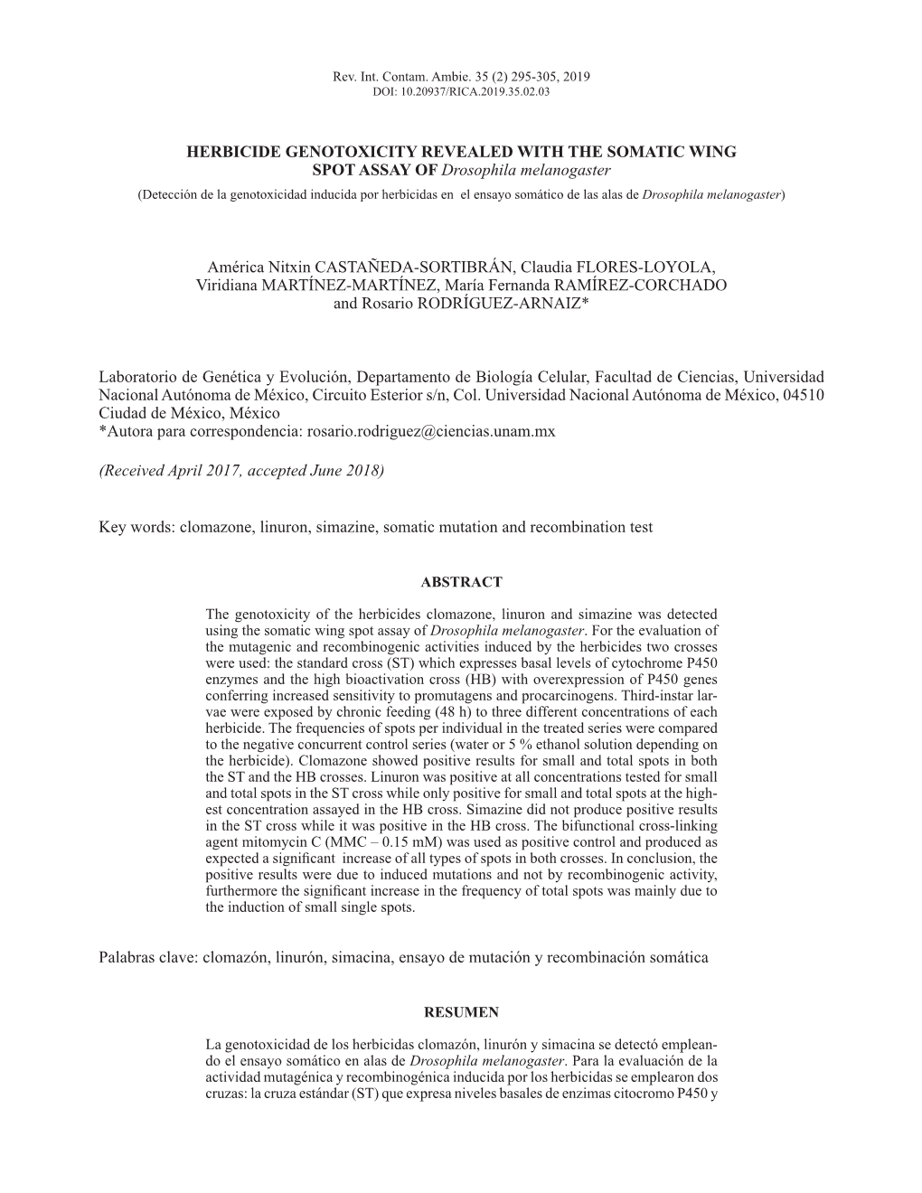 Herbicide Genotoxicity Revealed with the Somatic