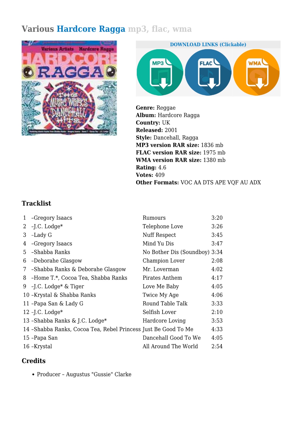 Various Hardcore Ragga Mp3, Flac, Wma