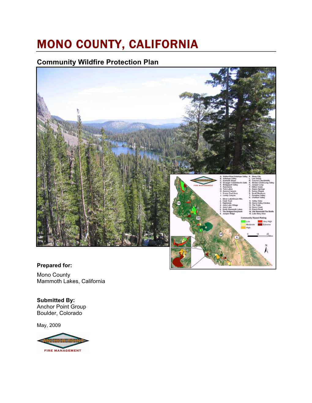 MONO COUNTY, CALIFORNIA Community Wildfire Protection Plan