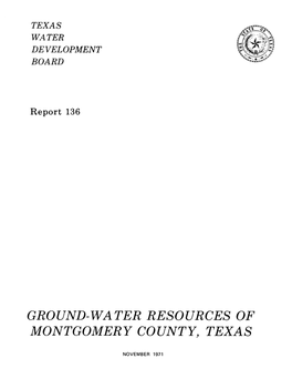 Ground-Water Resources of Montgomery County, Texas