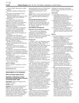 Federal Register/Vol. 79, No. 172/Friday, September 5, 2014