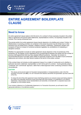 Entire Agreement Boilerplate Clause