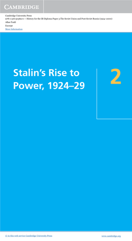 Stalin's Rise to Power, 1924–29